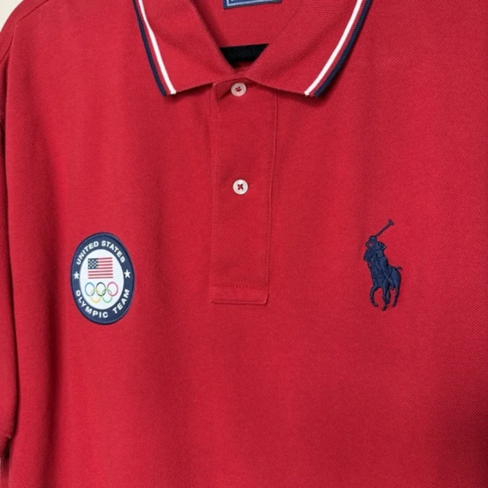 Ralph‎ Lauren Polo Shirt Men's 1XB Big Red USA Olympics 2016 Pony Short Sleeve